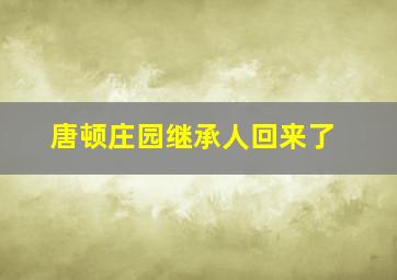 唐顿庄园继承人回来了