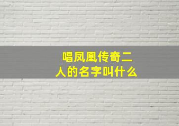 唱凤凰传奇二人的名字叫什么