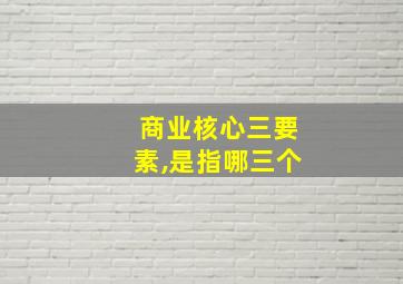 商业核心三要素,是指哪三个