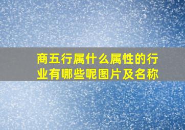 商五行属什么属性的行业有哪些呢图片及名称