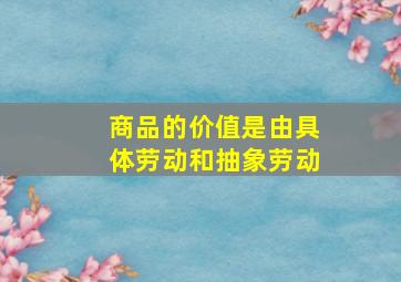 商品的价值是由具体劳动和抽象劳动