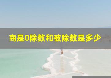 商是0除数和被除数是多少