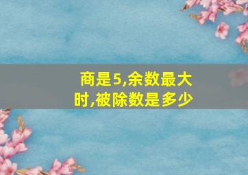 商是5,余数最大时,被除数是多少