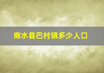 商水县巴村镇多少人口