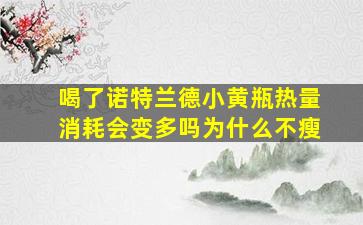 喝了诺特兰德小黄瓶热量消耗会变多吗为什么不瘦