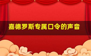 嘉德罗斯专属口令的声音