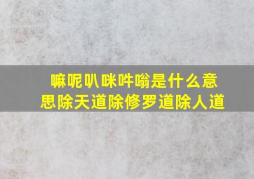 嘛呢叭咪吽嗡是什么意思除天道除修罗道除人道