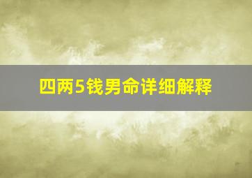 四两5钱男命详细解释