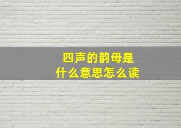 四声的韵母是什么意思怎么读