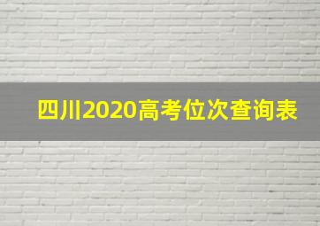 四川2020高考位次查询表