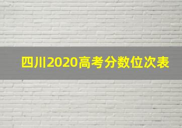 四川2020高考分数位次表