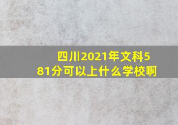 四川2021年文科581分可以上什么学校啊