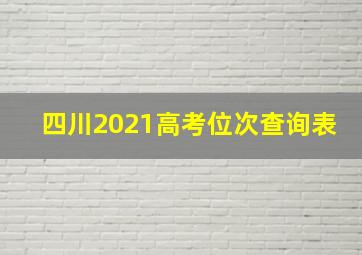 四川2021高考位次查询表