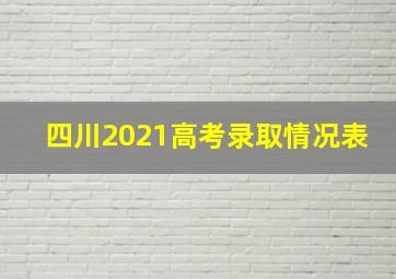 四川2021高考录取情况表