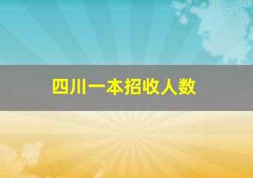 四川一本招收人数