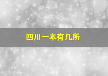 四川一本有几所