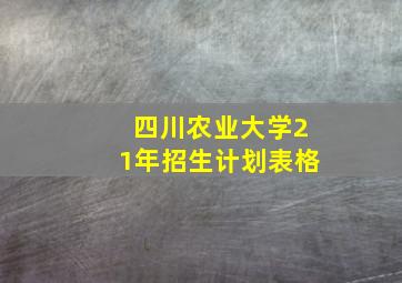 四川农业大学21年招生计划表格