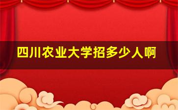 四川农业大学招多少人啊