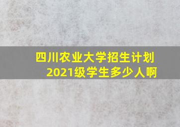 四川农业大学招生计划2021级学生多少人啊