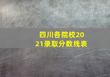 四川各院校2021录取分数线表