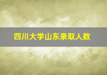 四川大学山东录取人数