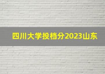 四川大学投档分2023山东