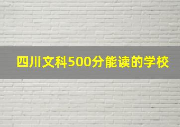 四川文科500分能读的学校