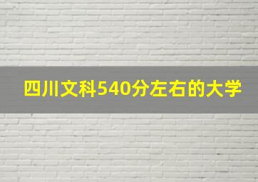 四川文科540分左右的大学