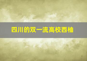 四川的双一流高校西柚