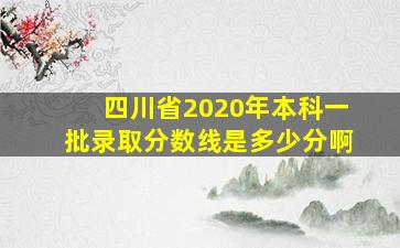 四川省2020年本科一批录取分数线是多少分啊