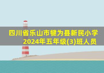 四川省乐山市犍为县新民小学2024年五年级(3)班人员