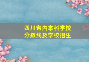 四川省内本科学校分数线及学校招生