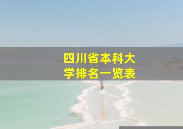 四川省本科大学排名一览表