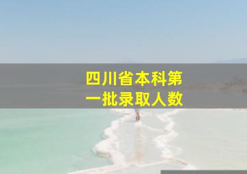 四川省本科第一批录取人数