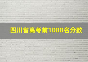 四川省高考前1000名分数