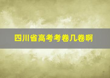 四川省高考考卷几卷啊