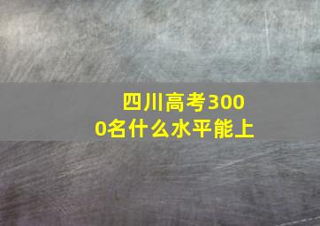 四川高考3000名什么水平能上