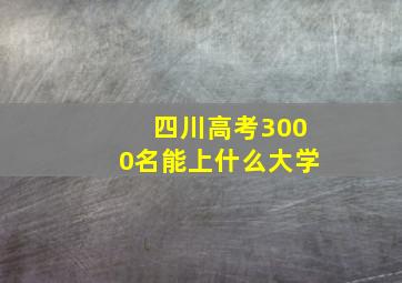 四川高考3000名能上什么大学