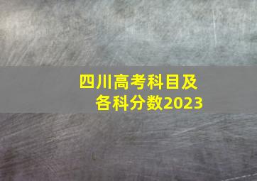 四川高考科目及各科分数2023