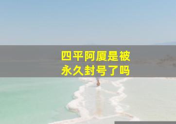 四平阿厦是被永久封号了吗