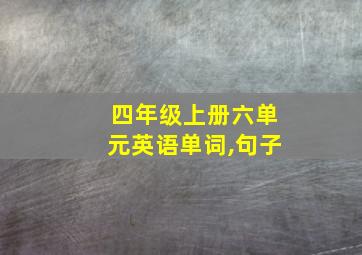 四年级上册六单元英语单词,句子