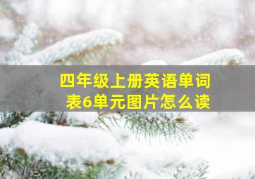 四年级上册英语单词表6单元图片怎么读