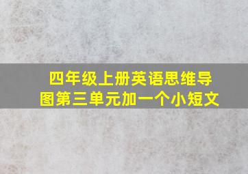 四年级上册英语思维导图第三单元加一个小短文