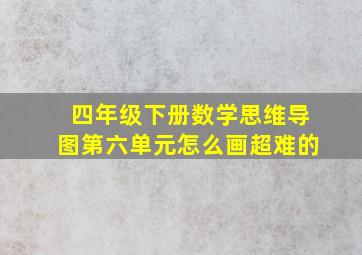 四年级下册数学思维导图第六单元怎么画超难的