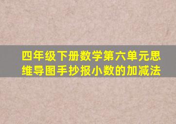 四年级下册数学第六单元思维导图手抄报小数的加减法