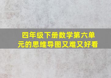 四年级下册数学第六单元的思维导图又难又好看