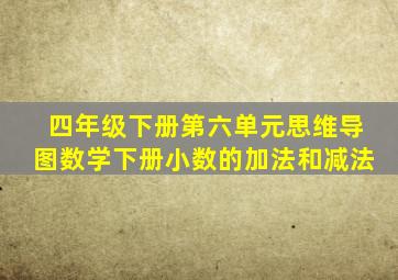 四年级下册第六单元思维导图数学下册小数的加法和减法