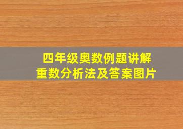 四年级奥数例题讲解重数分析法及答案图片