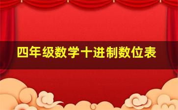 四年级数学十进制数位表