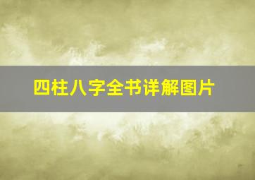 四柱八字全书详解图片